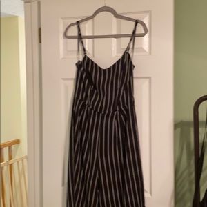 Spaghetti strap striped jumpsuit